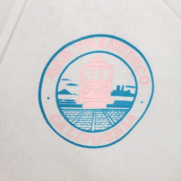 Vintage 90s San Francisco California Cardigan Preppy Pastel Pullover Sweater - Picture 2 of 14